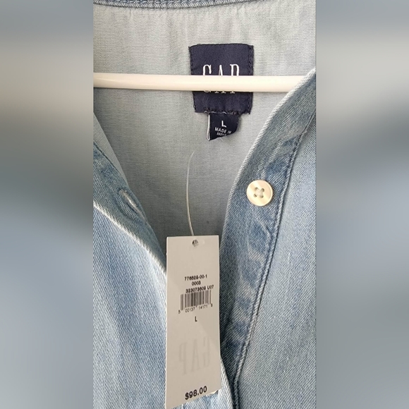 NWT GAP Light Blue Button-Up Mini Dress - Picture 10 of 10